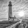 Black And White Lighthouse Paint by numbers