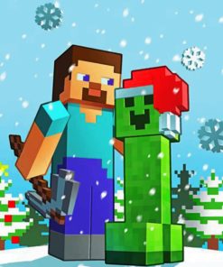 Christmas Minecraft paint by numbers