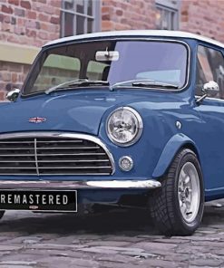 Blue Classic Mini Car paint by numbers