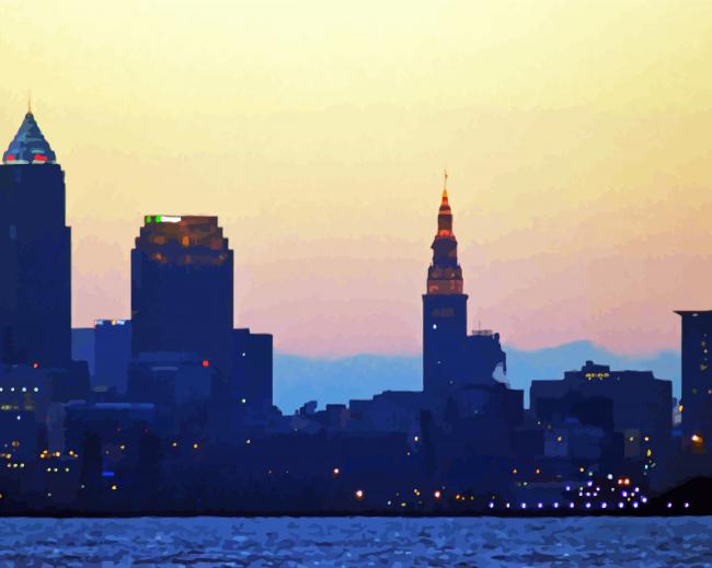 Cleveland Buildings paint by numbers