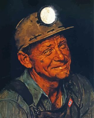 Coal Miner Norman Rockwell Paint by numbers