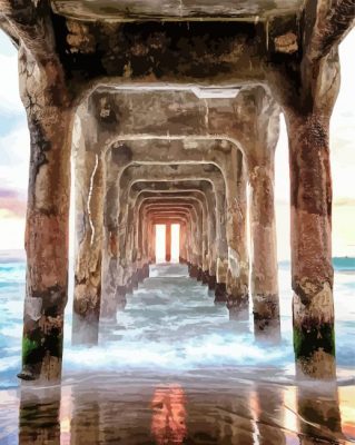 manhattan beach under pier paint by number