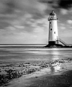 Monochrome Lighthouse Paint by numbers