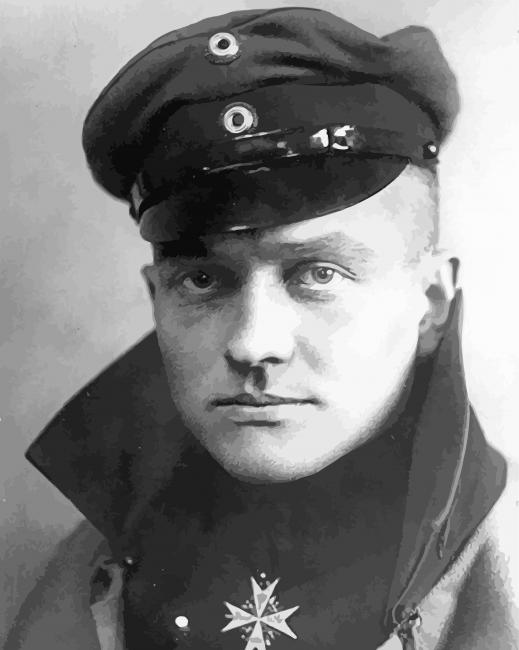 Monochrome Red Baron paint by numbers