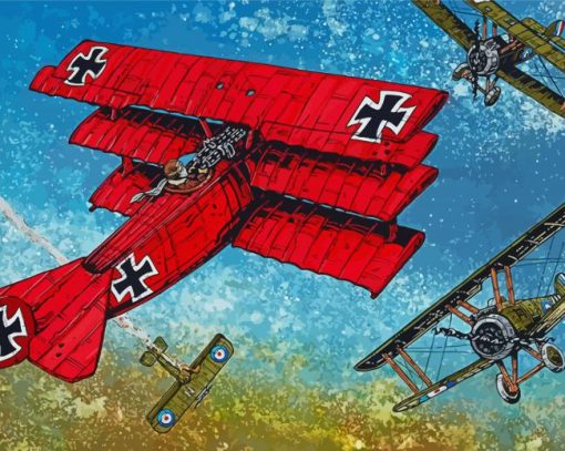 The Red Baron Fighter Pilot paint by numbers