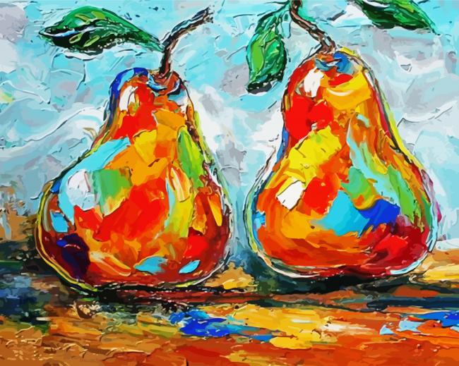 Abstract Three Pears paint by numbers