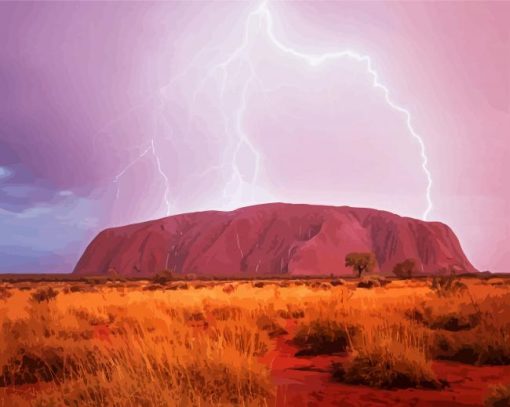 Uluru National Park And Lightning paint by numbers