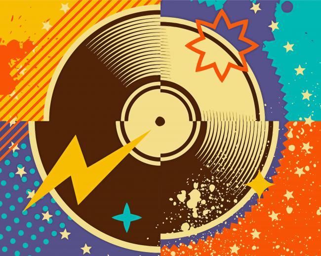 Vinyl Records Illustration paint by numbers