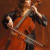 Woman Playing Cello paint by numbers