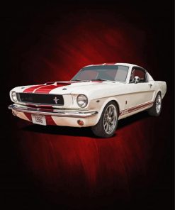 66 ford mustang car art paint by number