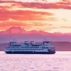 Seattle Ferry At Sunset Paint by numbers