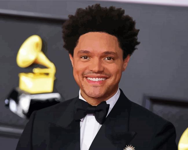 Comedian Trevor Noah paint by numbers