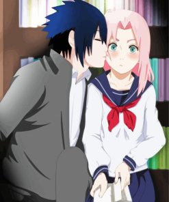 Sakura Kissing Sasuke paint by numbers