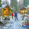 Vintage Snowmobile Paint by numbers