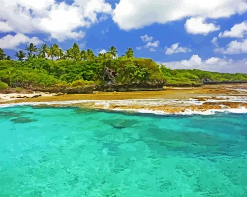 beach in Niue island paint by numbers