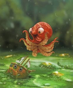 Cute Baby Kraken paint by numbers