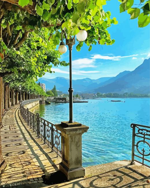 lake lugano sidewalk paint by numbers
