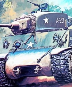 Sherman Tank paint by numbers