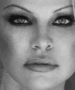 Monochrome Pamela Anderson paint by numbers