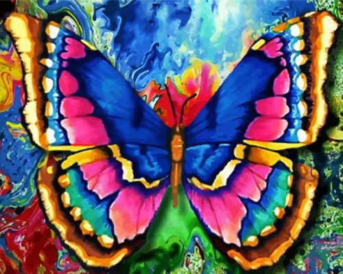 Abstract Butterfly paint by numbers