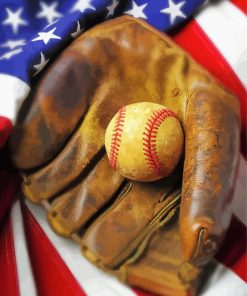 American Flag Baseballs Illustration paint by numbers