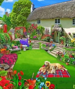 Aesthetic Cottage Garden paint by numbers