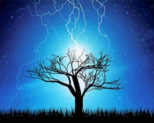 Aesthetic Lightning Tree paint by numbers