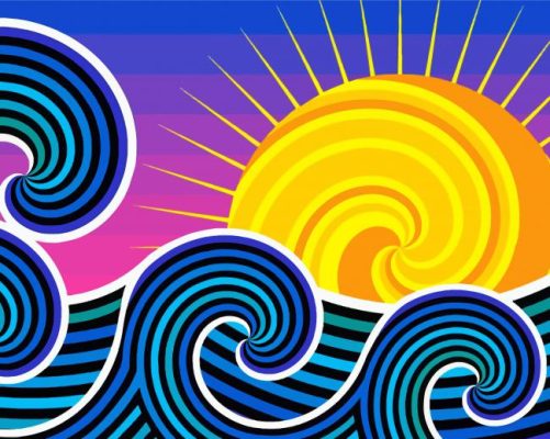 Aesthetic Sun Abstract Art paint by numbers