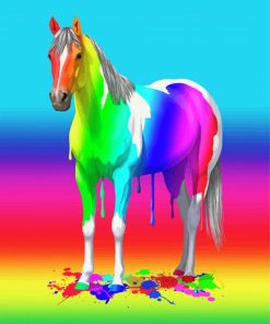 colorful horse paint by numbers