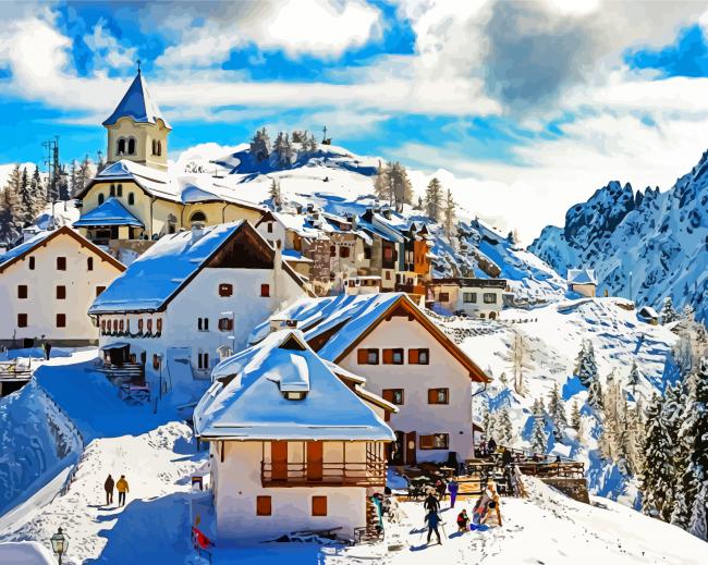 Alpine Village paint by numbers