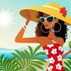 Black Woman In Hat At Summer paint by numbers