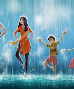 Dancing In The Rain Family paint by numbers