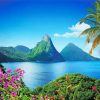 Pitons St Lucia Landscape paint by numbers