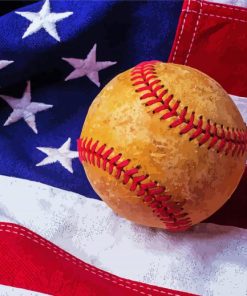 Vintage Baseball And American Flag paint by numbers