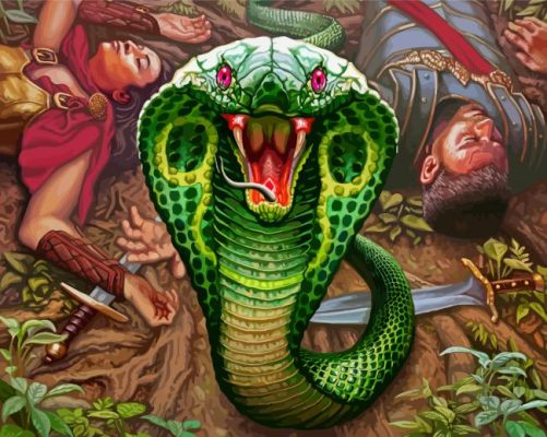Aesthetic Green Cobra paint by numbers