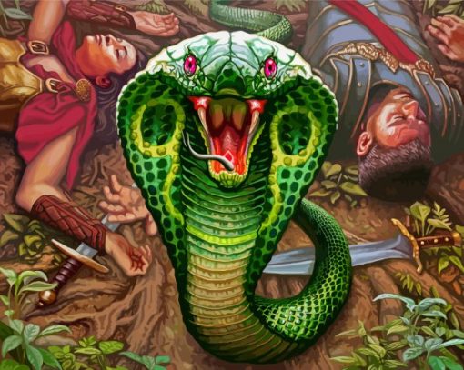 Aesthetic Green Cobra paint by numbers