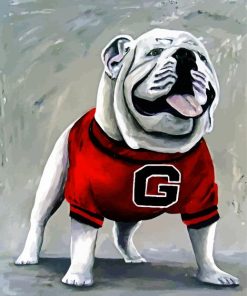 Aesthetic Georgia Bulldog paint by numbers