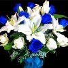 White And Blue Flowers paint by numbers