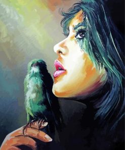 Girl And Bird paint by numbers