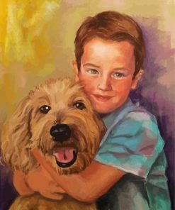 Boy With Dog paint by numbers