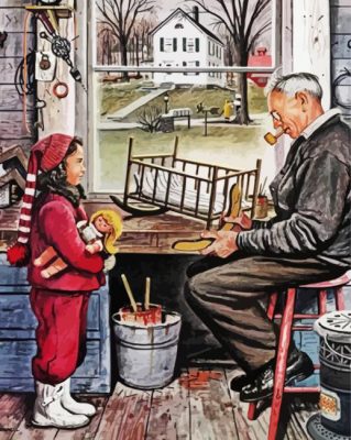 Grandpa In Work Shop Art paint by numbers