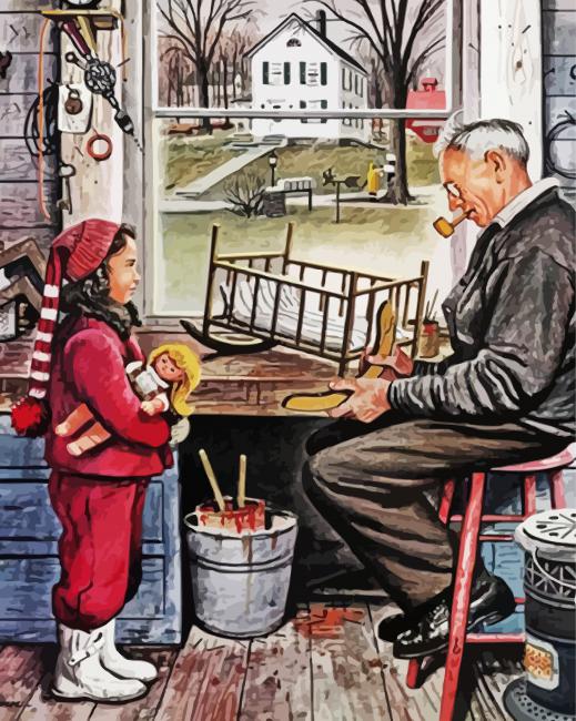 Grandpa In Work Shop Art paint by numbers