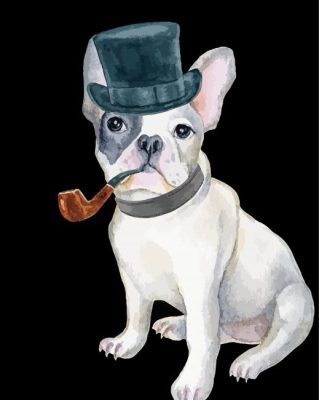 Bulldog With Hat paint by numbers