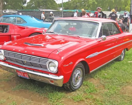 Red Ford Falcon paint by numbers