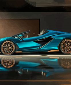 Sport Blue Car paint by numbers