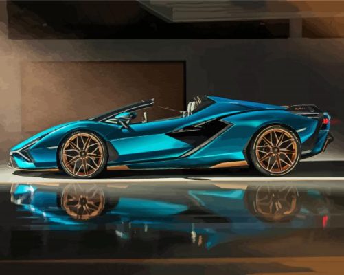 Sport Blue Car paint by numbers