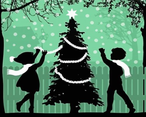 Christmas Silhouette paint by numbers