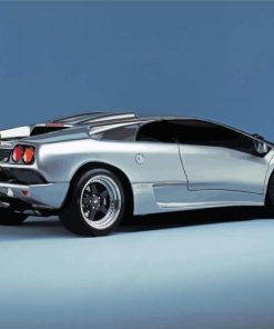 Grey Lamborghini Diablo paint by numbers