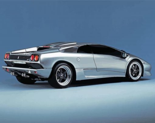 Grey Lamborghini Diablo paint by numbers