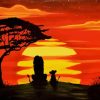 Lion King Tree Silhouette paint by numbers